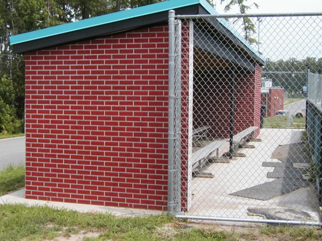 Cosby High School baseball dugout — single-piece precast concrete structure